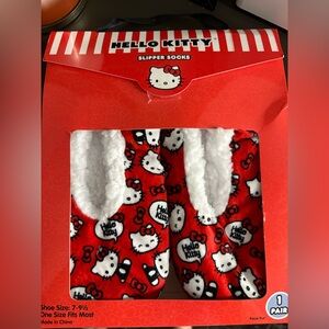 Hello Kitty Red and White Slipper Socks